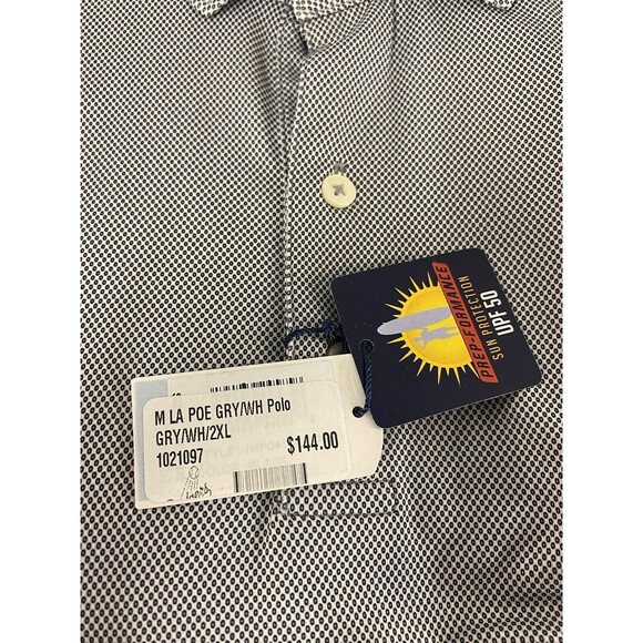 Men's Johnnie-O Prep Formance Jersey Poe Printed Polo/GOLF Shirt Black XXL/2XL - Picture 10 of 11